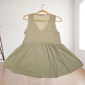 Mint Green Floral Babydoll Sleeveless V- Neck Tank Top | Feminine | Soft Girl